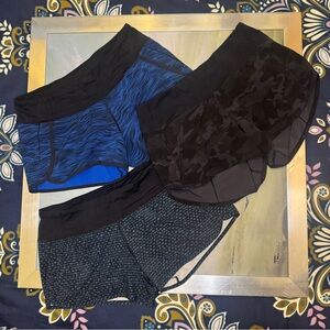 Lululemon Women's Speed Up Running Shorts - set of 3